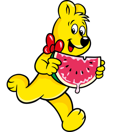 Illustration du sachet Melonen : ours HARIBO avec pastèque