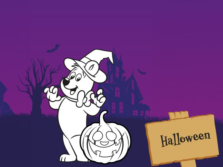 Halloweenteaser Haribo Colour Goldbear in his spooky scene