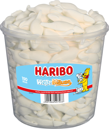 Dose mit HARIBO Weiße Mäuse