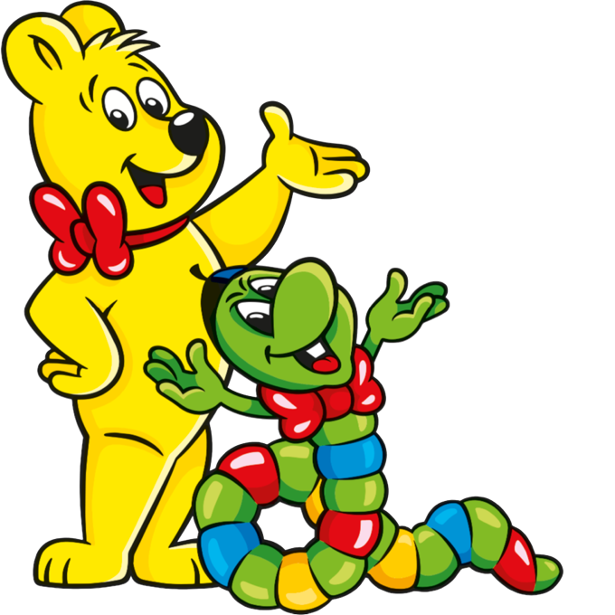 Goldbear with worm