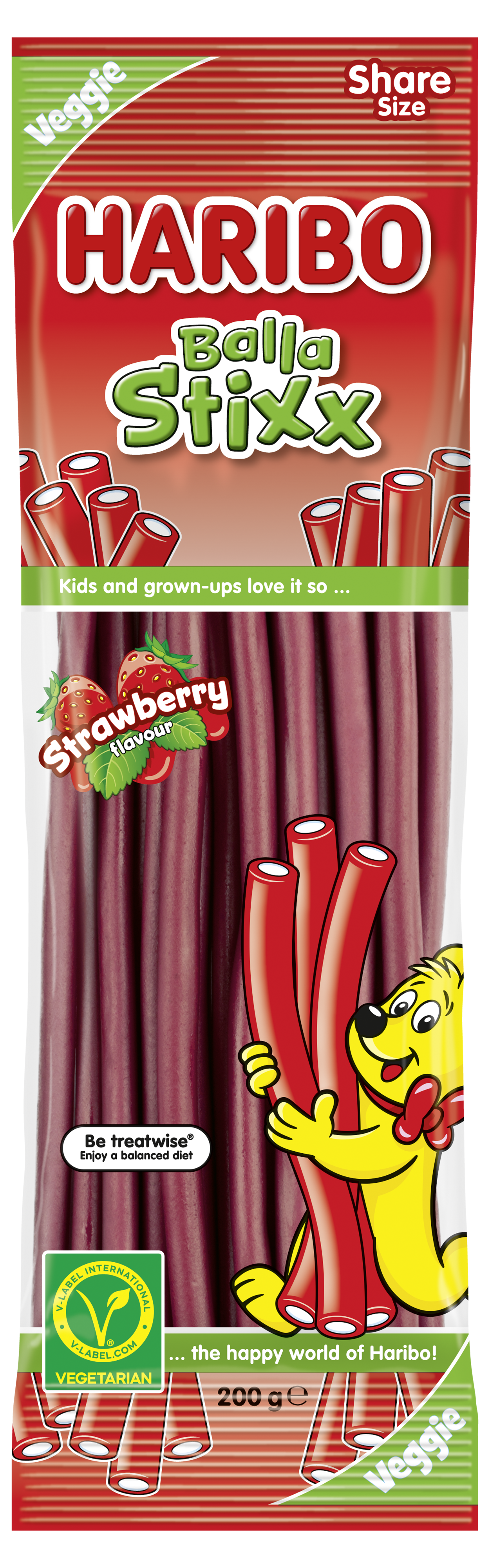 Pack of HARIBO Balla Stixx Strawberry