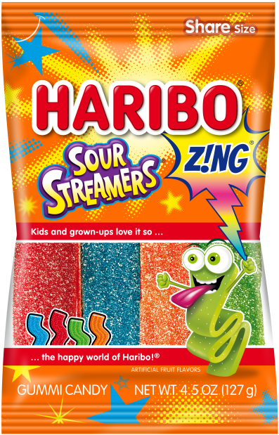 Pack of HARIBO Z!NG Sour Streamers