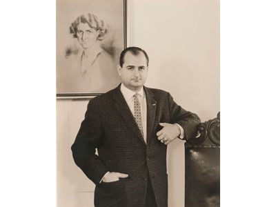 Dr. Hans Riegel in schwarz-weiß in den 1950er Jahren