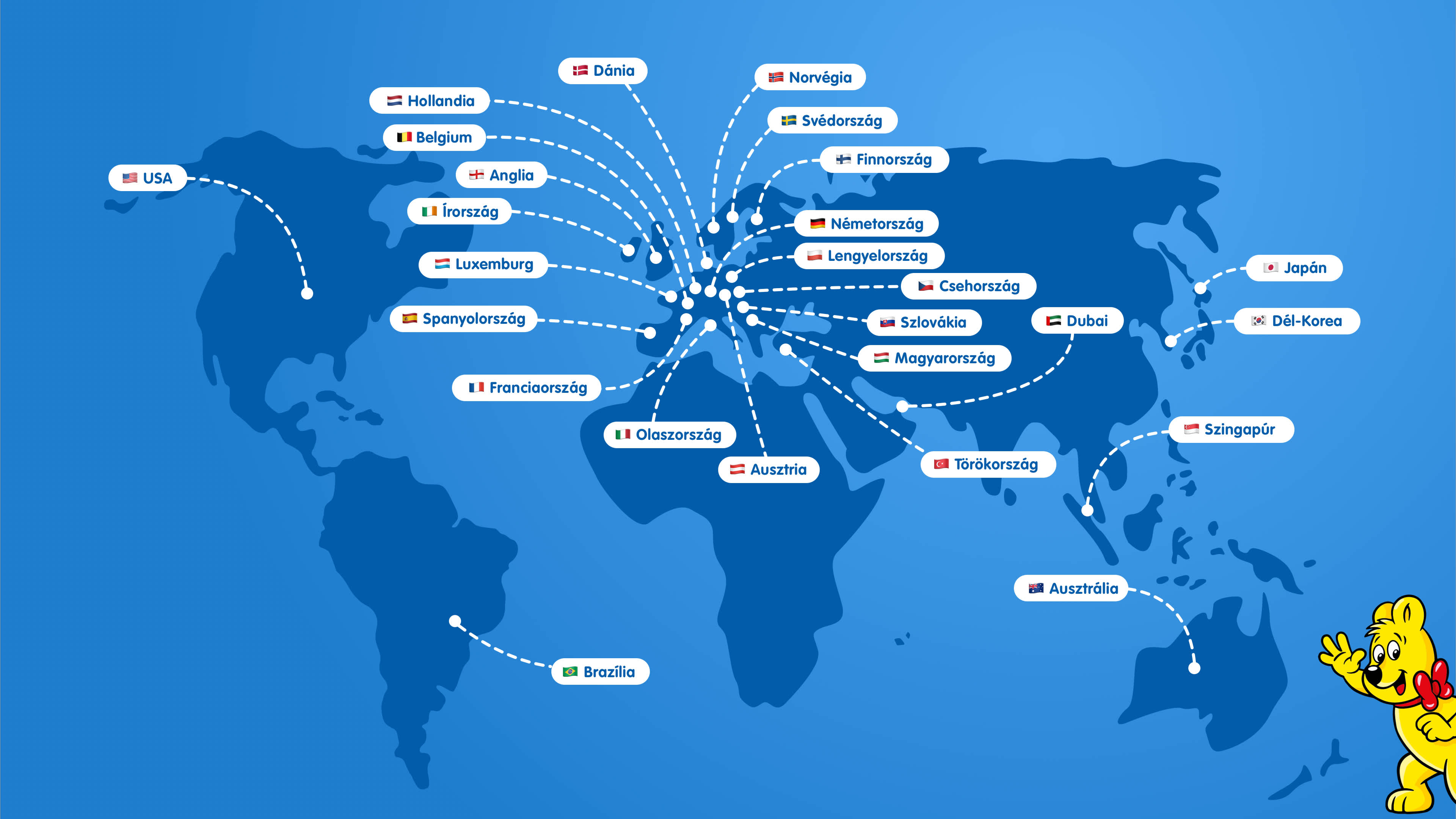 Térkép a világ összes HARIBO leányvállalatával
