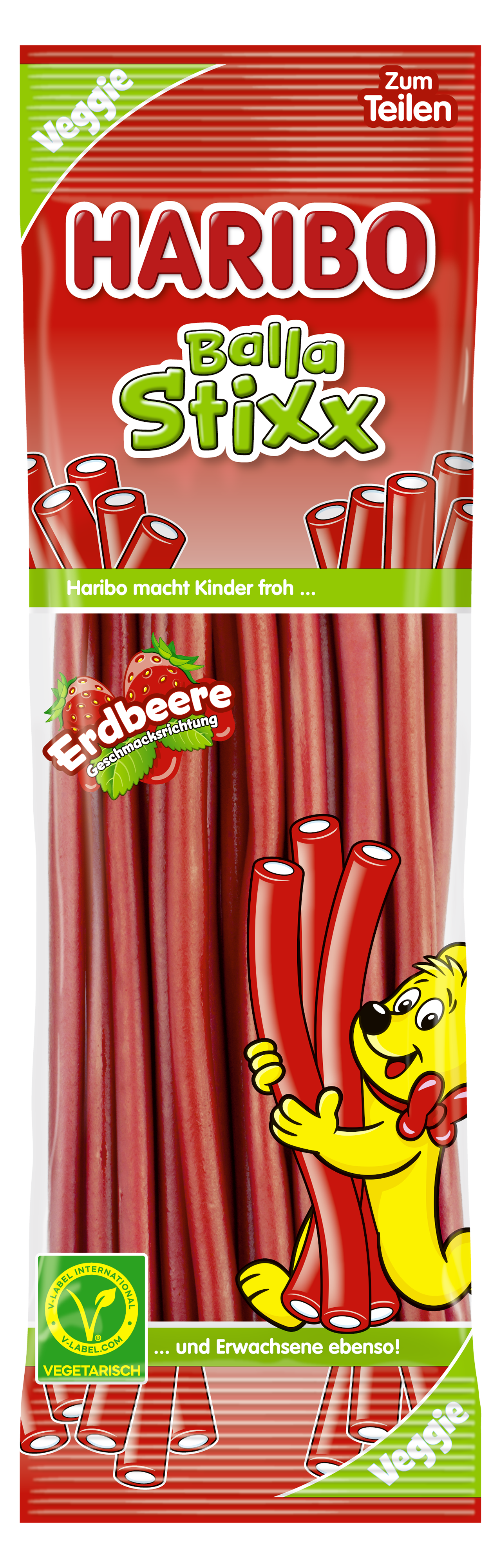 Produkt Verpackung HARIBO Balla Stixx Erdbeere 200g