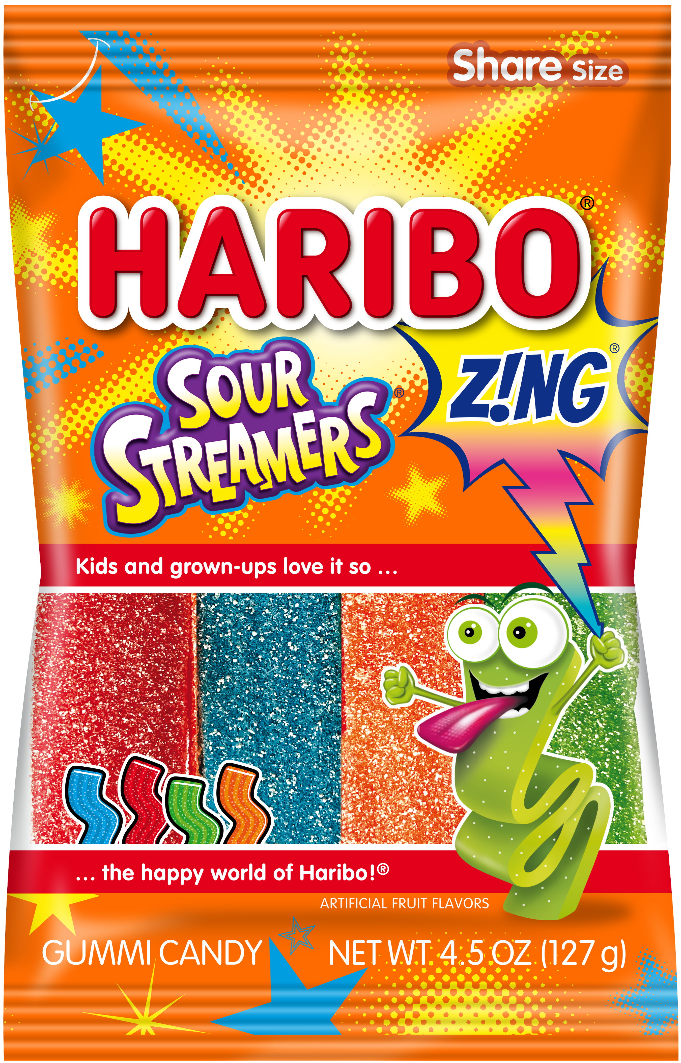 Pack of HARIBO Z!NG Sour Streamers