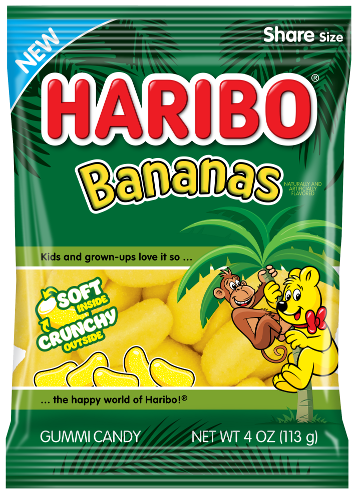 Haribo Bananas 4 oz FOP