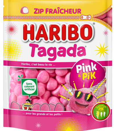 Sachet Haribo Tagada Pink PIK doypack 210g