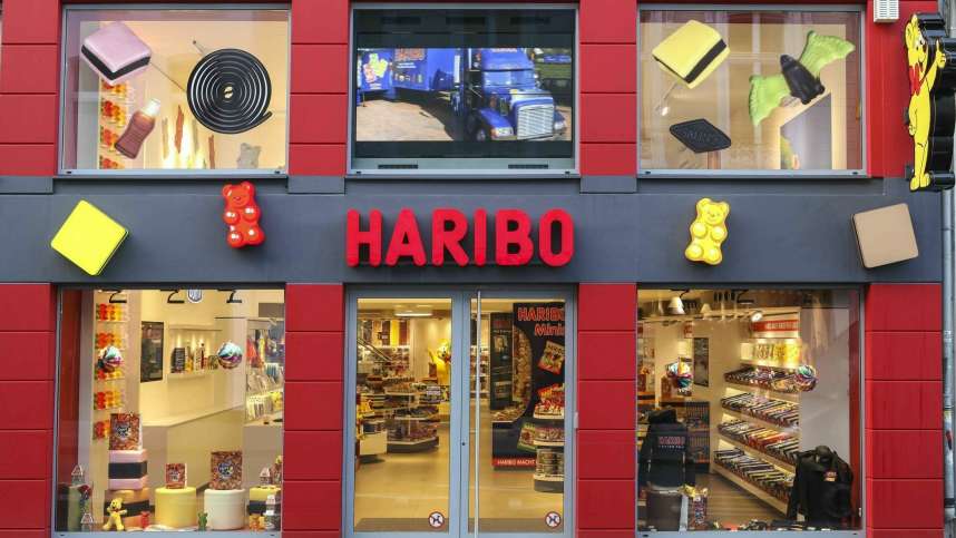 Aufnahme der Außenansicht des HARIBO Shops in Bonn