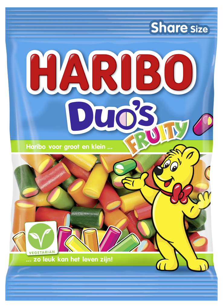 Product packaging of HARIBO Duo's Fruity