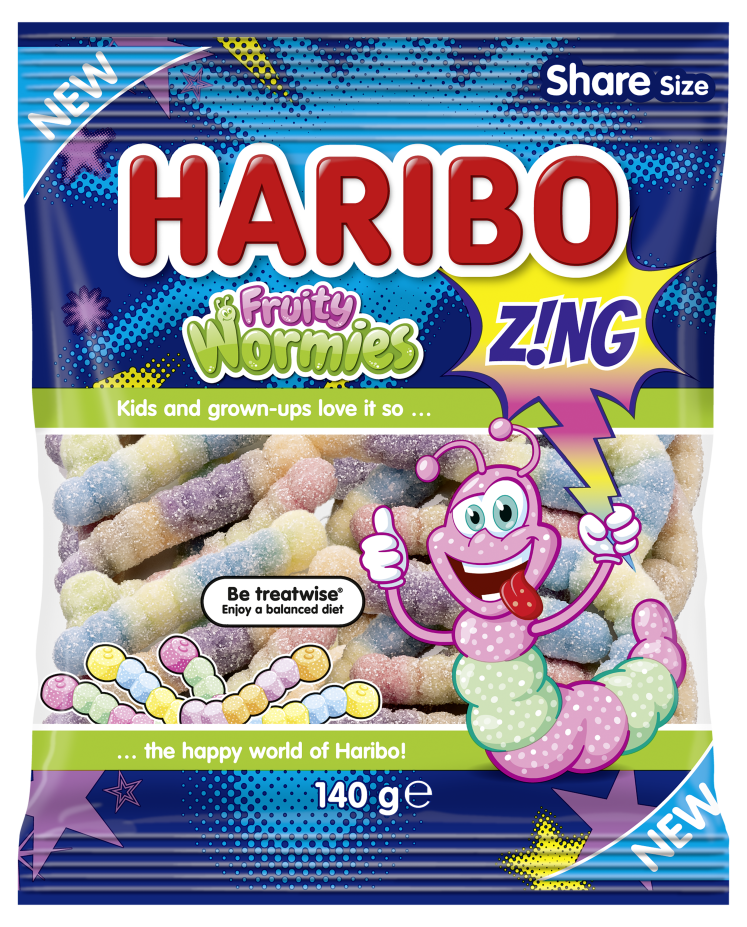 Pack of HARIBO Fruity Wormies Zing