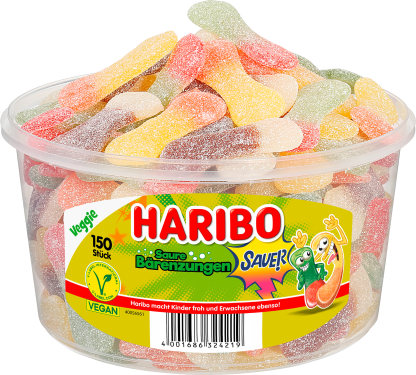 Dose mit HARIBO Saure Bärenzungen