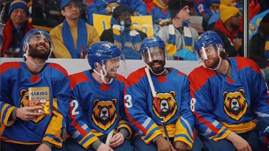 4 Hockey Players laughing together