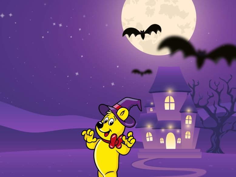 Goldbear in a spooky setting
