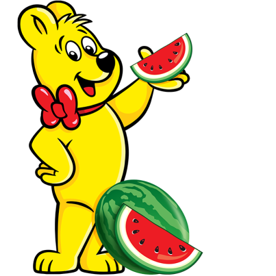 Illustration Goldbear with Watermelons