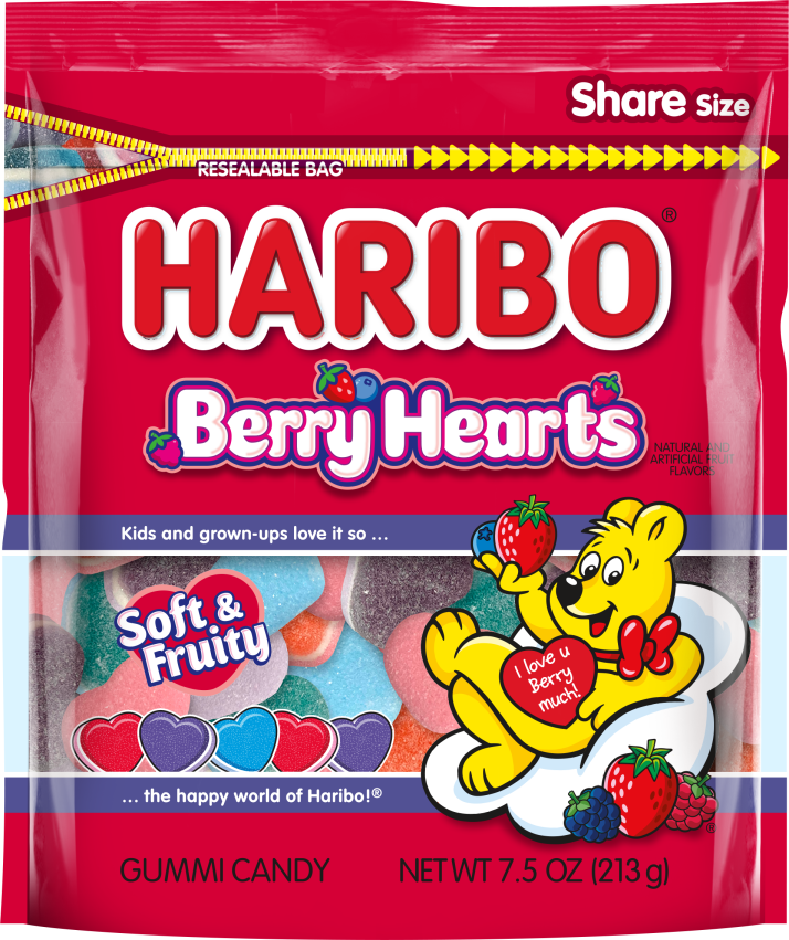 HARIBO Berry Hearts Valentine 7 5oz Front