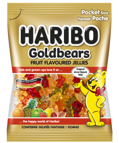 HARIBO Goldbears gummy bears in 80g packaging