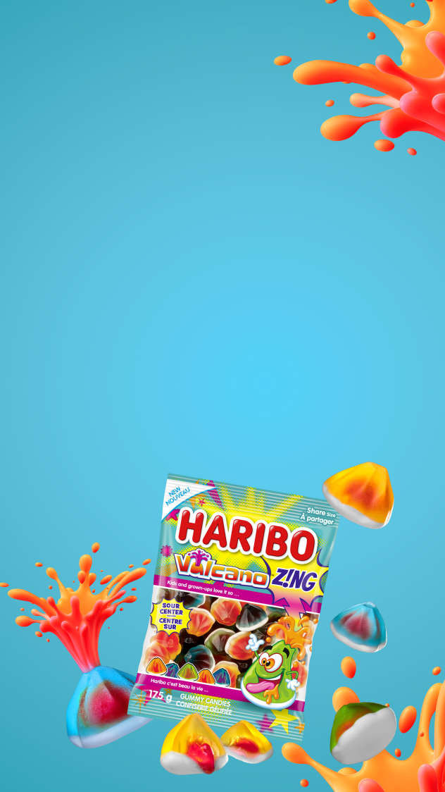 Blue background with Vulcano packaging and product