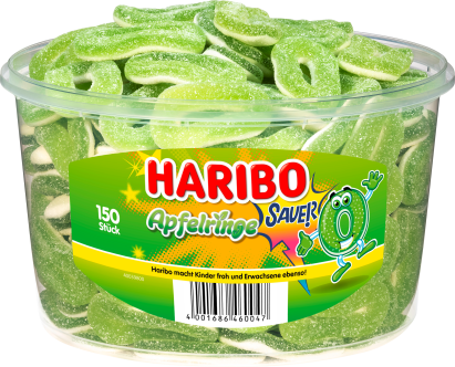 Dose mit HARIBO Apfelringen