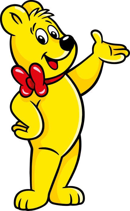 Illustration of the HARIBO Goldbear bag: HARIBO bear posing