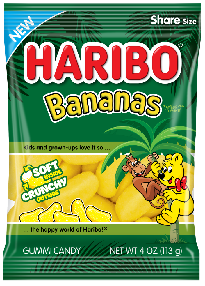 Haribo Bananas 4 oz FOP
