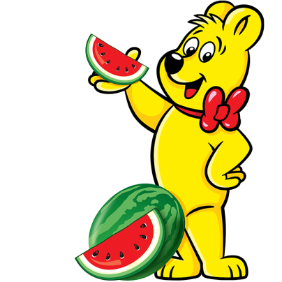 Illustration Goldbear with Watermelons