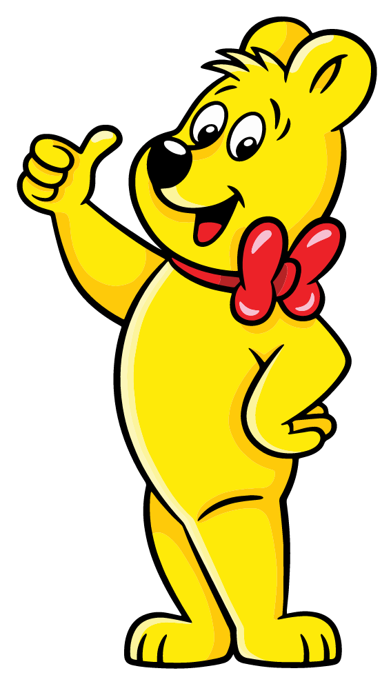 Zlatý medvídek HARIBO dává palec nahoru