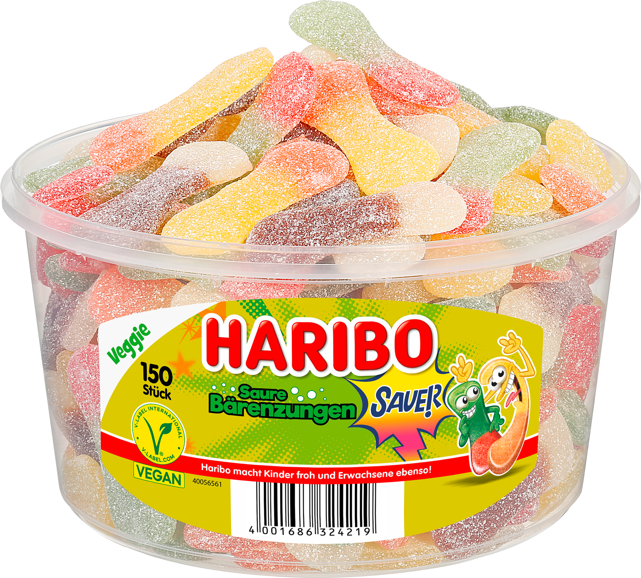 Dose mit HARIBO Saure Bärenzungen