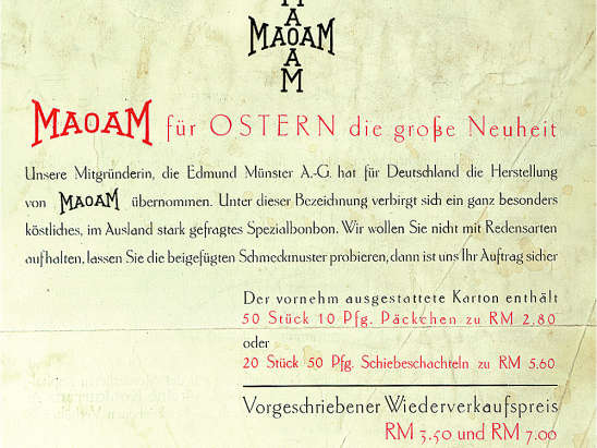 MAOAM product and pricing information from 1931