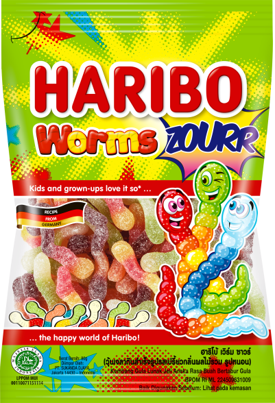 Bag of HARIBO Worms Zourr