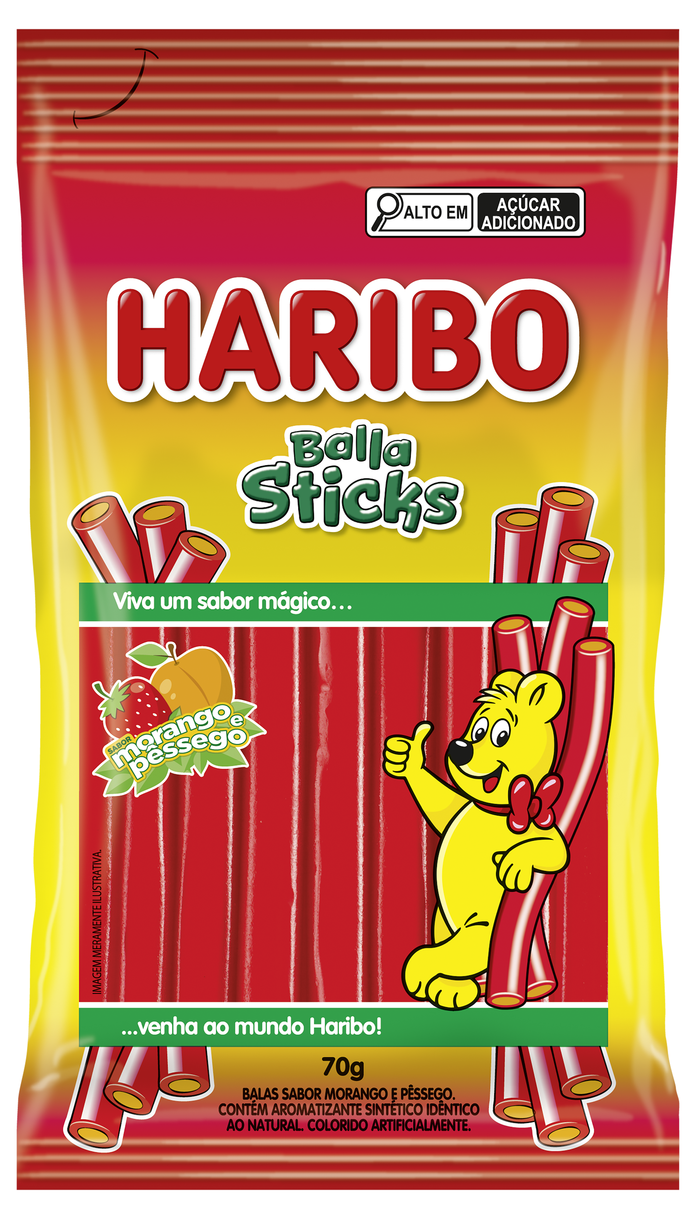 Balla Sticks Morango e Pêssego 70g