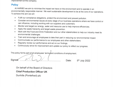 EMS S 0 002 signed Environmental Policy Statement 2022