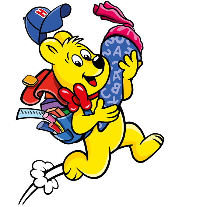 Illustration der Buntes ABC Beutel: HARIBO Bär mit Schultüte