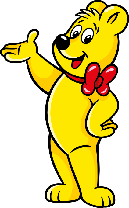 Illustration of the HARIBO Goldbear bag: HARIBO bear posing