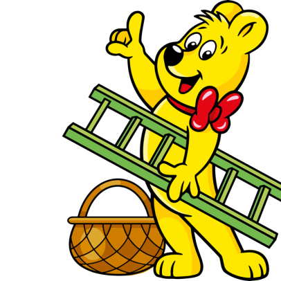 Happy peaches goldbear ladder basket