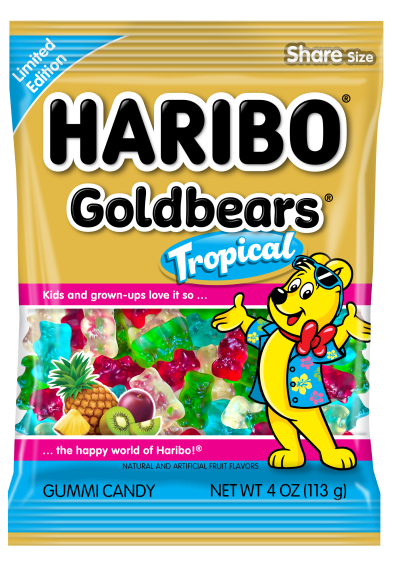 Haribo Goldbears Tropical 4oz FOP