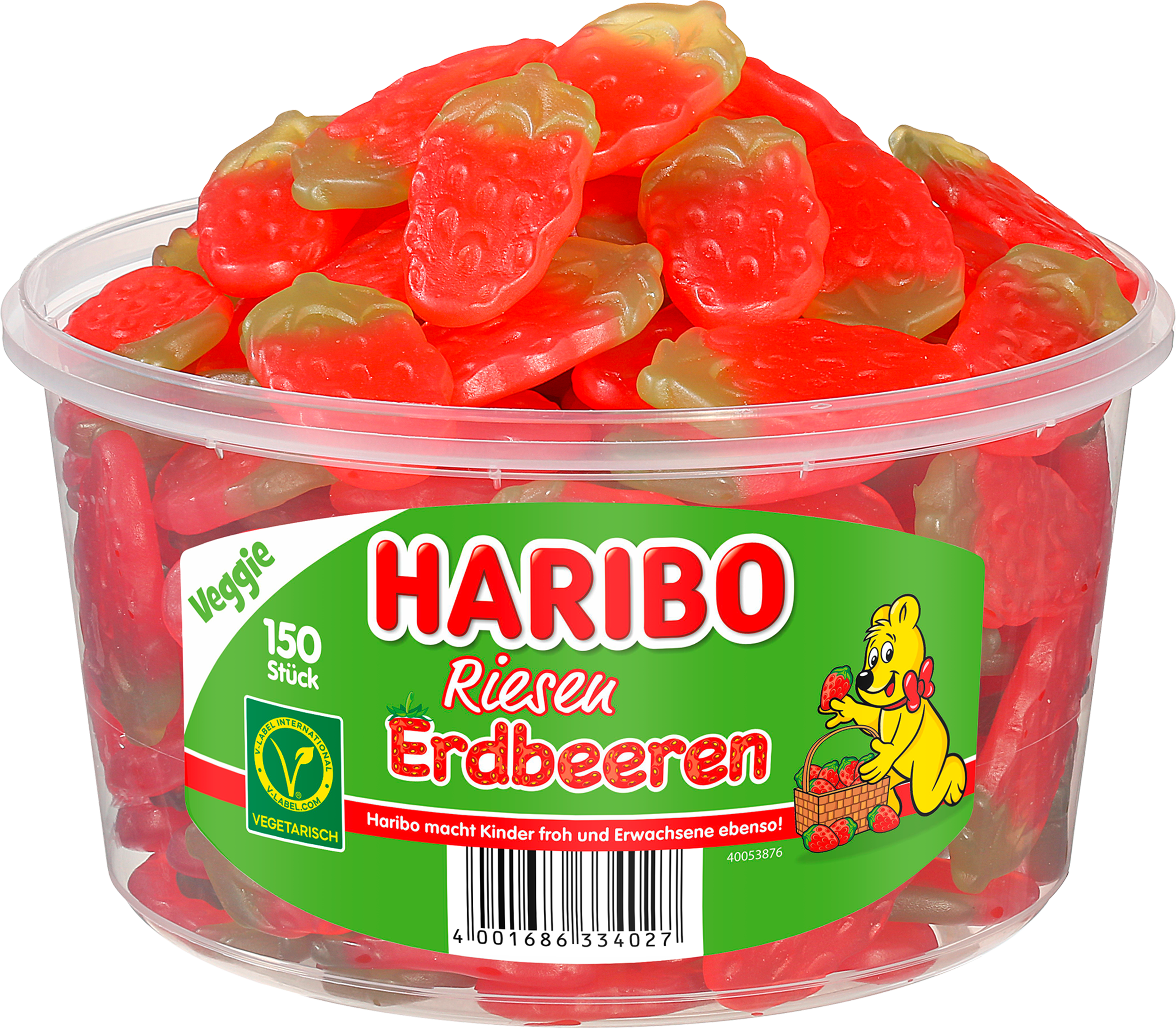 Dose mit HARIBO Riesen Erdbeeren