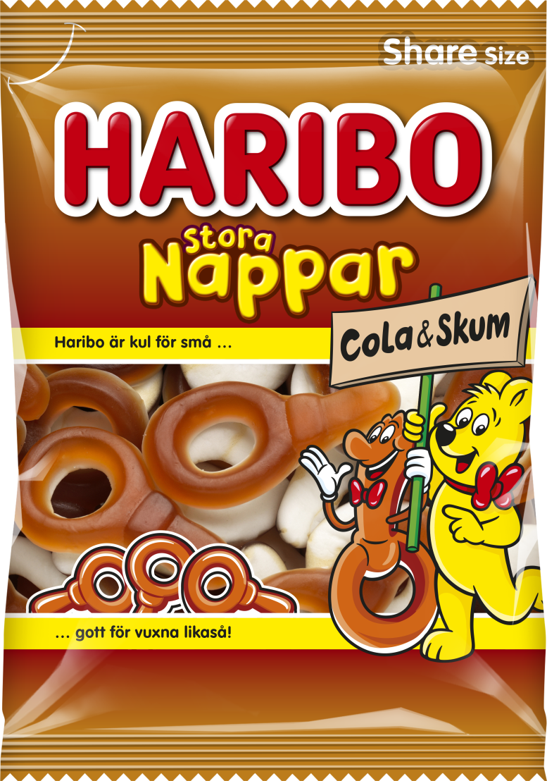 Stora Nappar Hallon Cola skum 170g