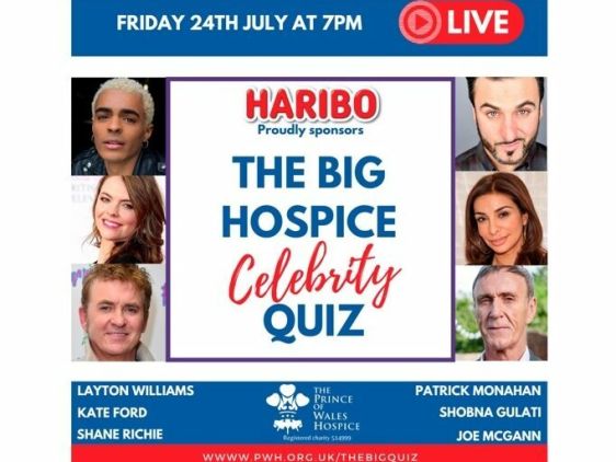 The Prince of Whales Hospice Celebrity Quiz with Joe McGann, Shobna Gulati, Kate Ford, Layton Williams, Patrick Monahan and Shane Richie, live on 24th July at 7PM
