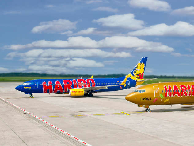 Airplane with HARIBO lettering