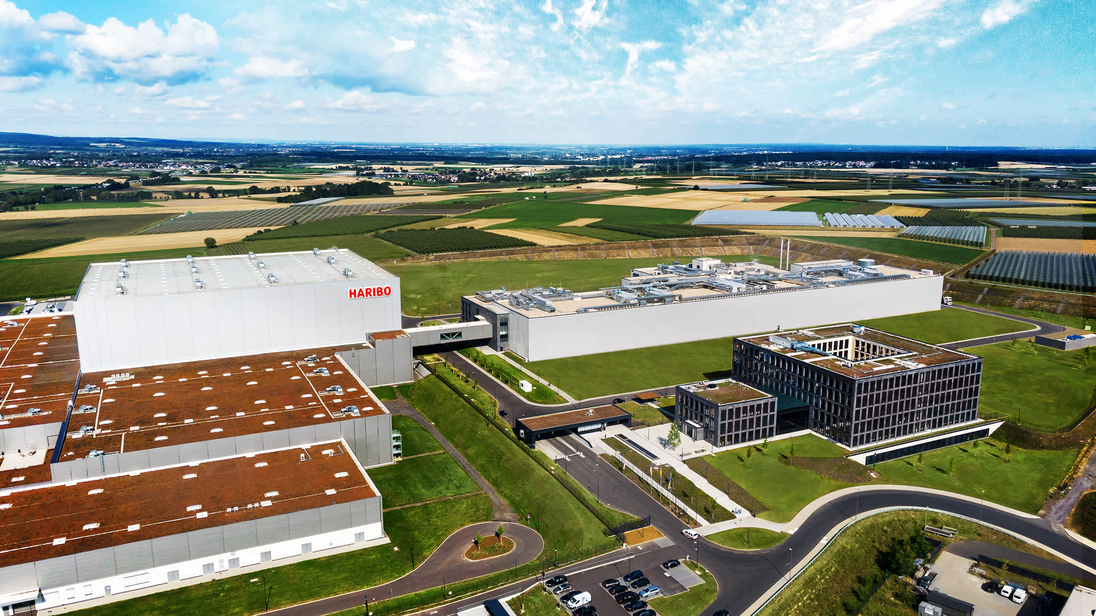 Aerial view of HARIBO company headquarters in Grafschaft