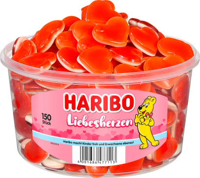 Dose mit HARIBO Liebesherzen
