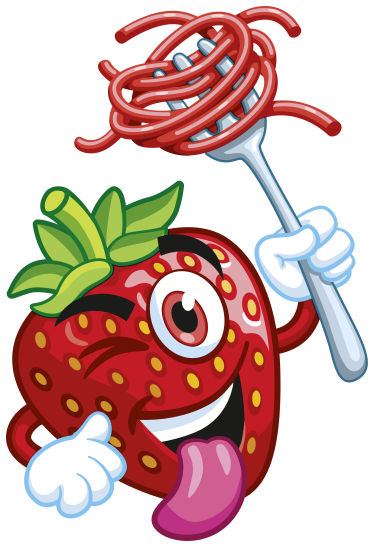 HARIBO Spaghetti Erdbeere Illustration