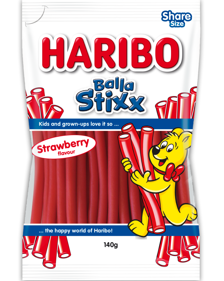 Bag of HARIBO Balla Stixx Strawberry
