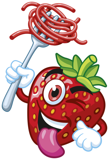 HARIBO Spaghetti Erdbeere Illustration