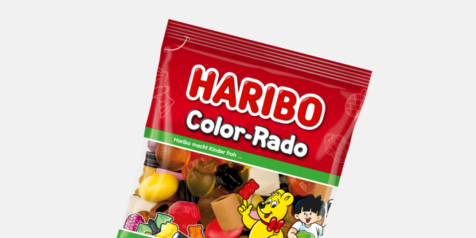 HARIBO Color Rado Beutel im Anschnitt